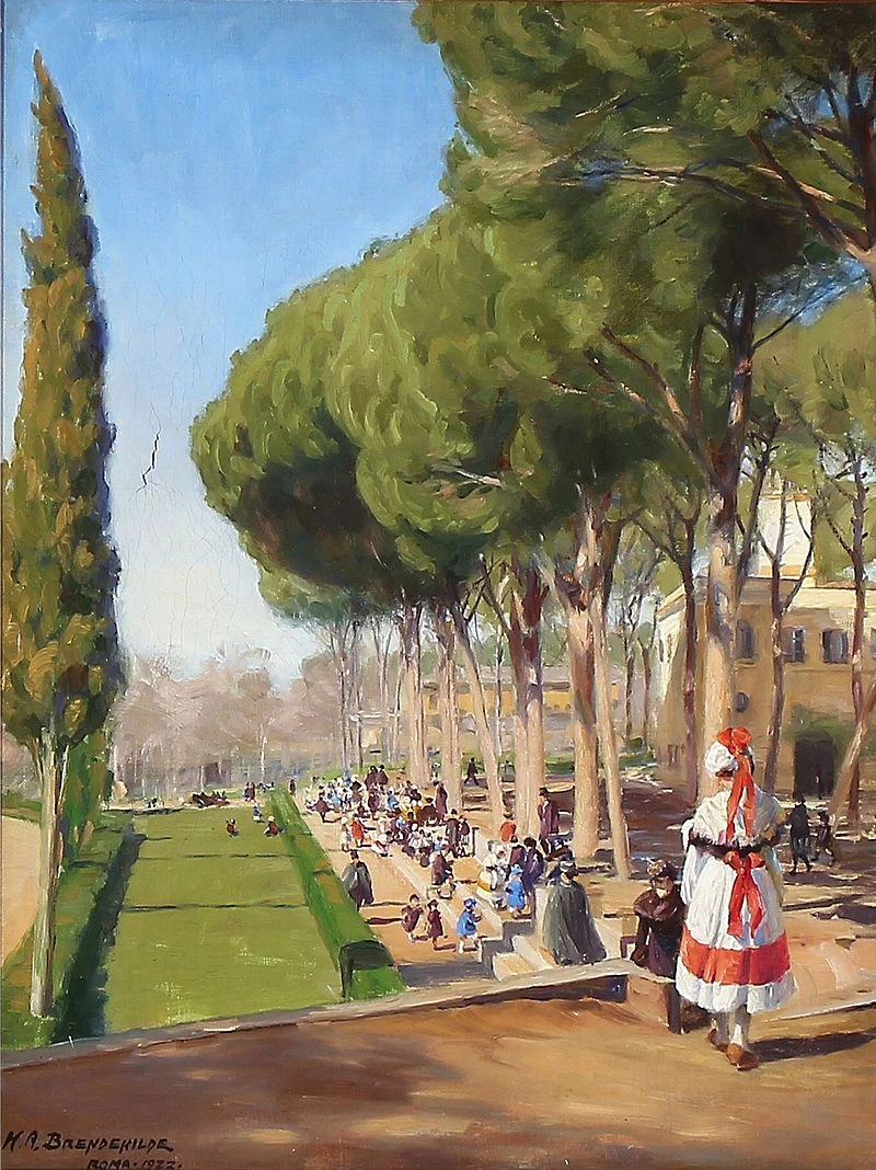 Giorno d'estate a Villa Borghese a Roma, 1922